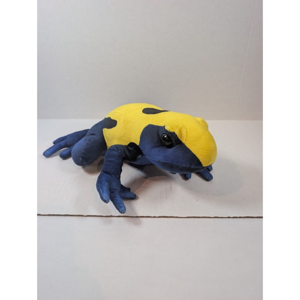 Wild Republic Yellow & Blue Poison Dart Frog Plush Stuffed Animal 12 in Washable